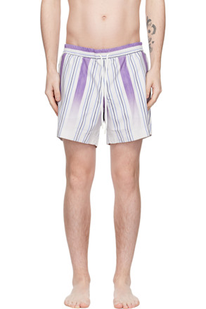 Purple Striped Swim Suit