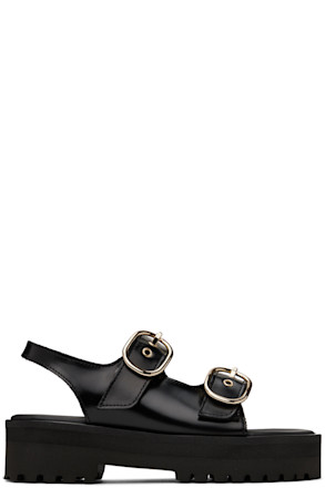 Black Buckle Sandals