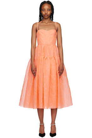 Orange Abelia Midi Dress