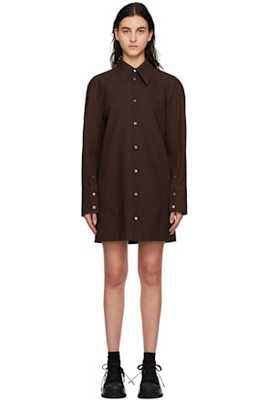 Brown Shirt Minidress