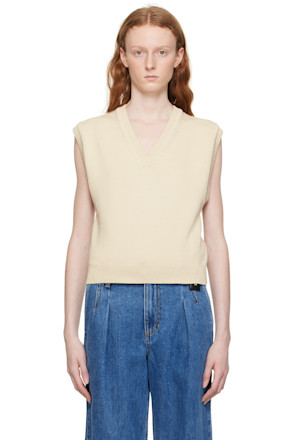 Beige Cropped Vest