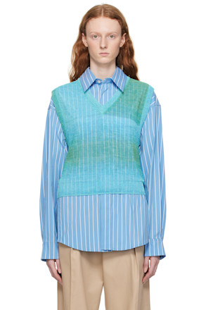 Blue Gradient Stripe Vest