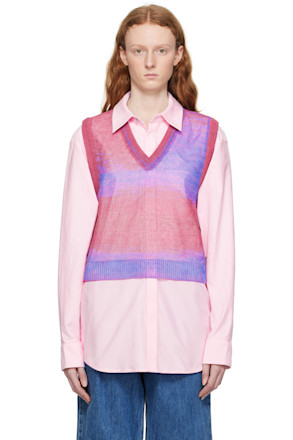 Pink Gradient Stripe Vest