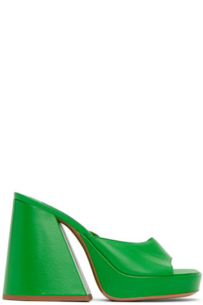 Green Slice Heeled Sandals
