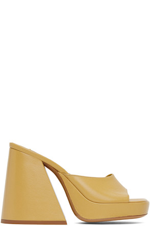 Yellow Slice Heeled Sandals