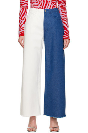 Blue & White Boyfriend Jeans