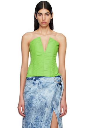 Green V-Neck Tank Top