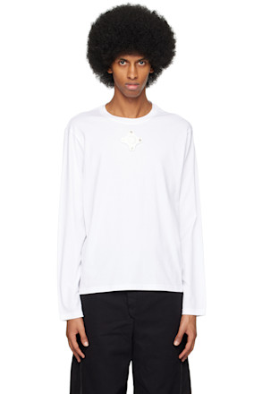 White Eyelet Long Sleeve T-Shirt