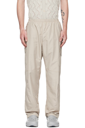 Gray Embroidered Cargo Pants