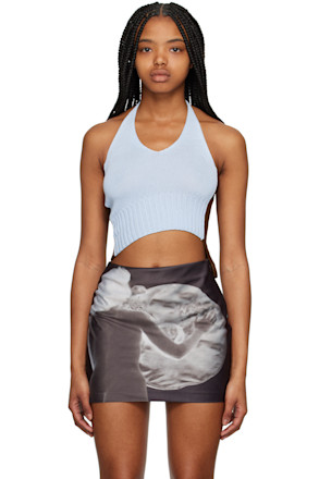 Blue & Brown Asymmetric Camisole