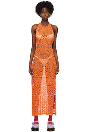 SSENSE Exclusive Orange Heart Maxi Dress