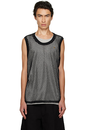 Black & Gray Honeycomb Tank Top Set