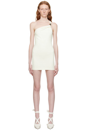 White Metal Tube Minidress