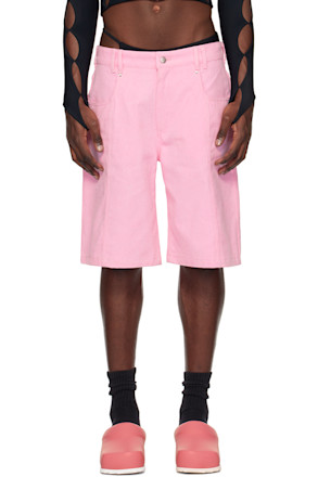 Pink Brushed Denim Shorts