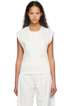 White Scoop Neck Tank Top