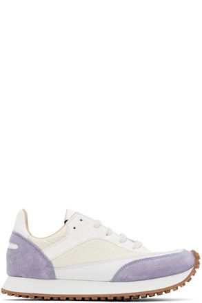 White & Purple Tempo Sneakers