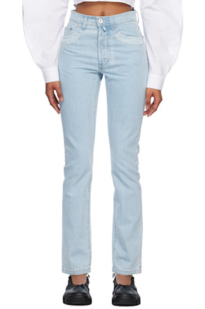 Blue Double Shift Patchwork Jeans