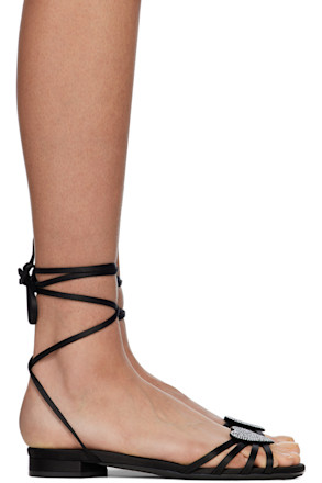 Black Kaia Flat Sandals