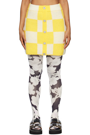 Yellow & White Noura Miniskirt