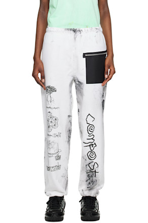White Smudged Lounge Pants