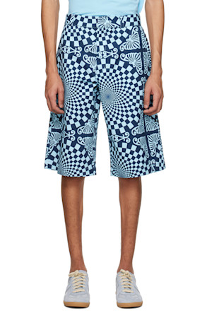 Blue Folk Checkerboard Shorts