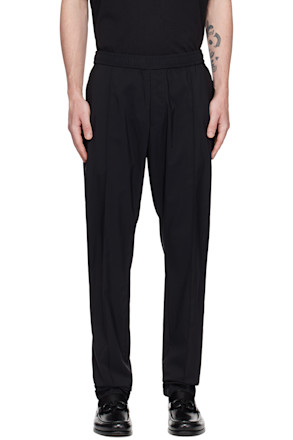 Black Pinched Seam Trousers