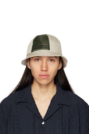 Khaki & Beige Paneled Bucket Hat