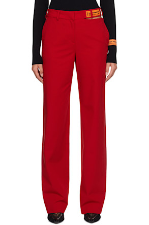 Red Cutout Trousers
