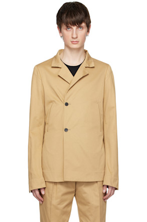 Beige Double-Breasted Blazer