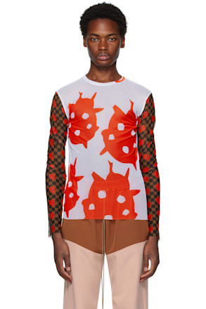 SSENSE Exclusive Red & White Long Sleeve T-Shirt