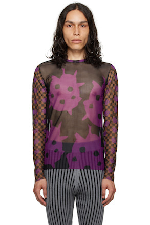 SSENSE Exclusive Purple & Black Long Sleeve T-Shirt