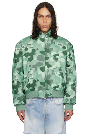 Green Camouflage Bomber Jacket