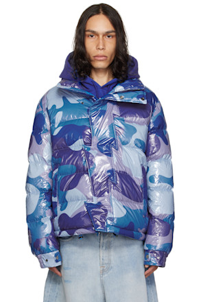 Blue Camo Puffer Jacket