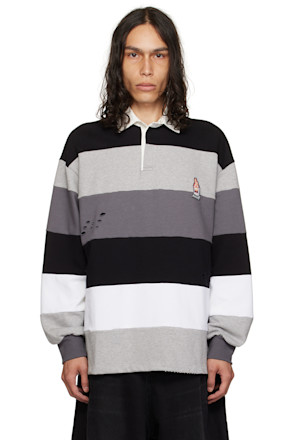 Gray Distressed Long Sleeve T-Shirt