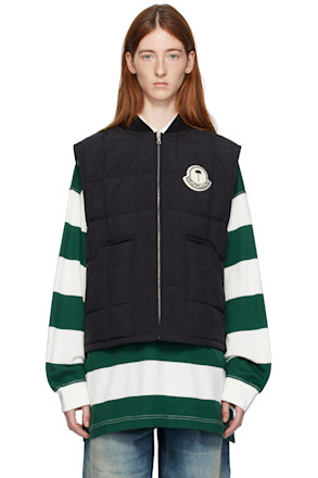 Moncler x Palm Angels Black Pinwheel Down Vest