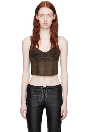 Brown Kiko Denim Tank Top