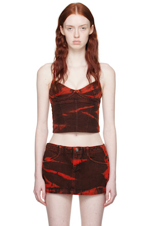 Red Kiko Denim Tank Top