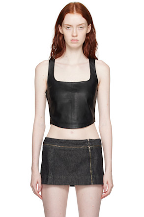 Black Zola Leather Tank Top