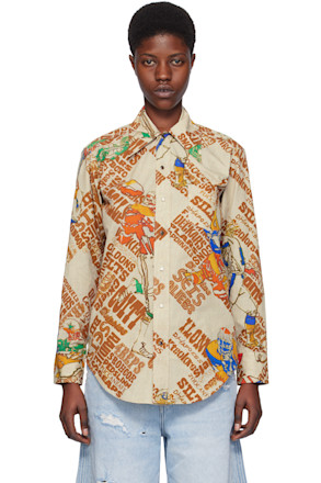 Brown Printed Shirt