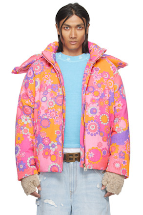 Pink Floral Down Jacket