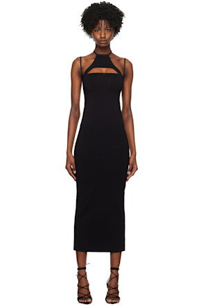 Black Valrya Midi Dress