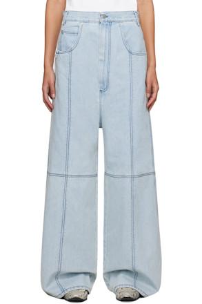 Blue Paneled Jeans