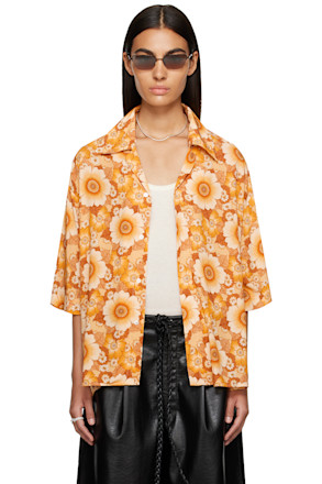 Orange Floral Shirt