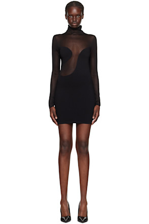 Black Paneled Minidress