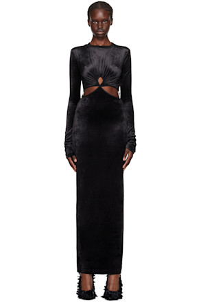 Black Keyhole Maxi Dress