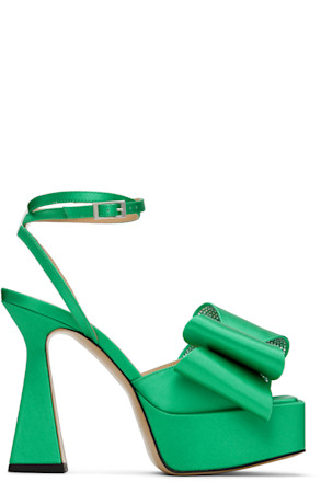 Green 'Le Cadeau' 140 Platform Heeled Sandals