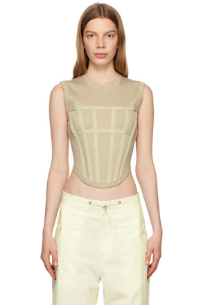 Taupe Corset Tank Top