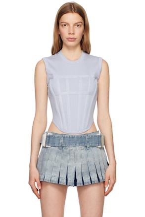 Blue Corset Tank Top