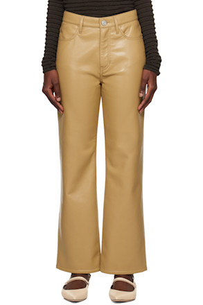 Tan 'Le Jane' Leather Pants