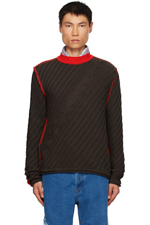 Brown & Red Contrast Sweater